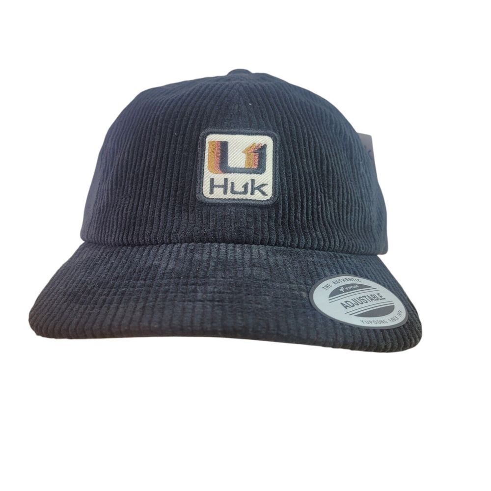 Huk Fishing‎ Adjustable Hat Corduroy Black Classic Yupoong Cap NWT